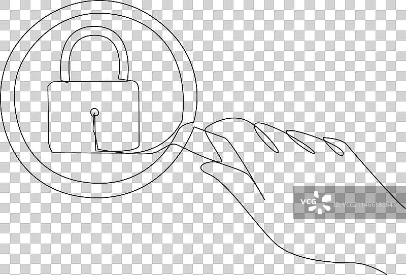 单线画：大手图片素材