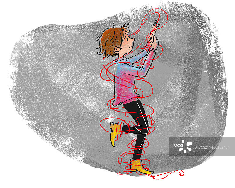 被乱七八糟的感情线纠缠的女孩图片素材