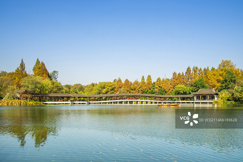 杭州西湖浴鹄湾风光 西湖风景 西湖长廊图片素材