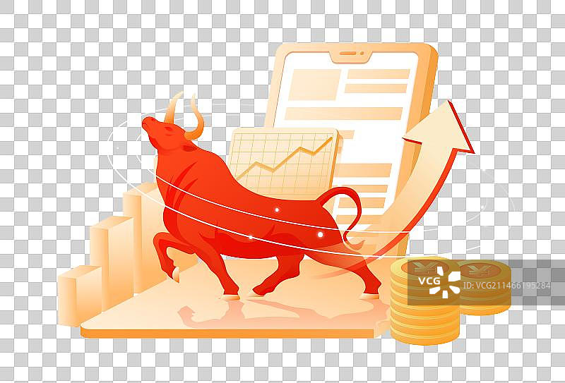 股市股票投资基金牛市插画图片素材