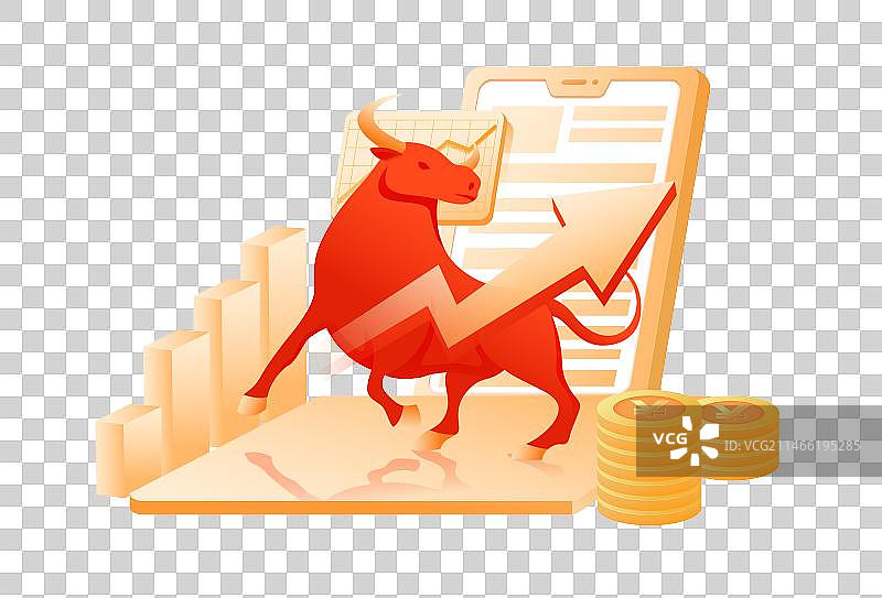 股市股票投资基金牛市插画图片素材