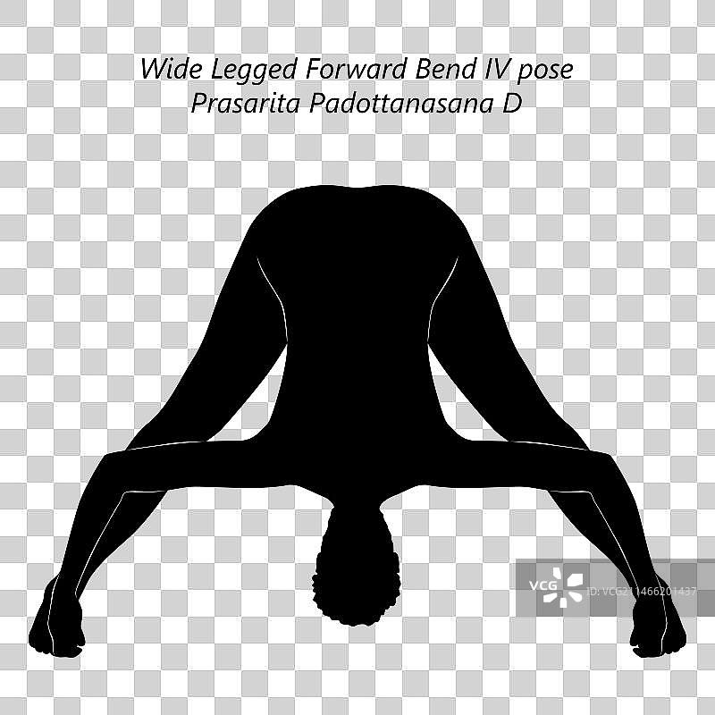 Prasarita Padottanasana D式剪影图片素材