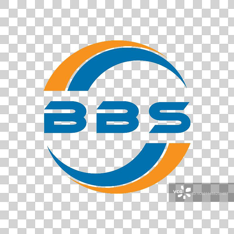 白色背景上的BBS字母标志设计图片素材