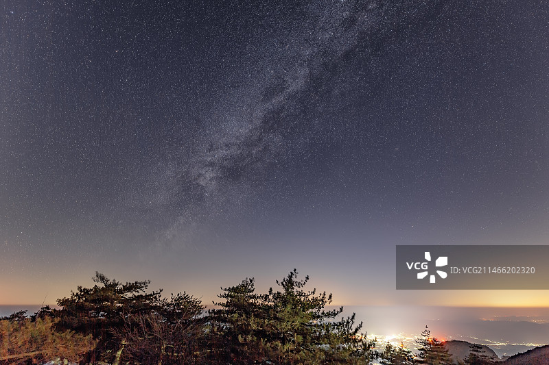 黄山冬季星空图片素材