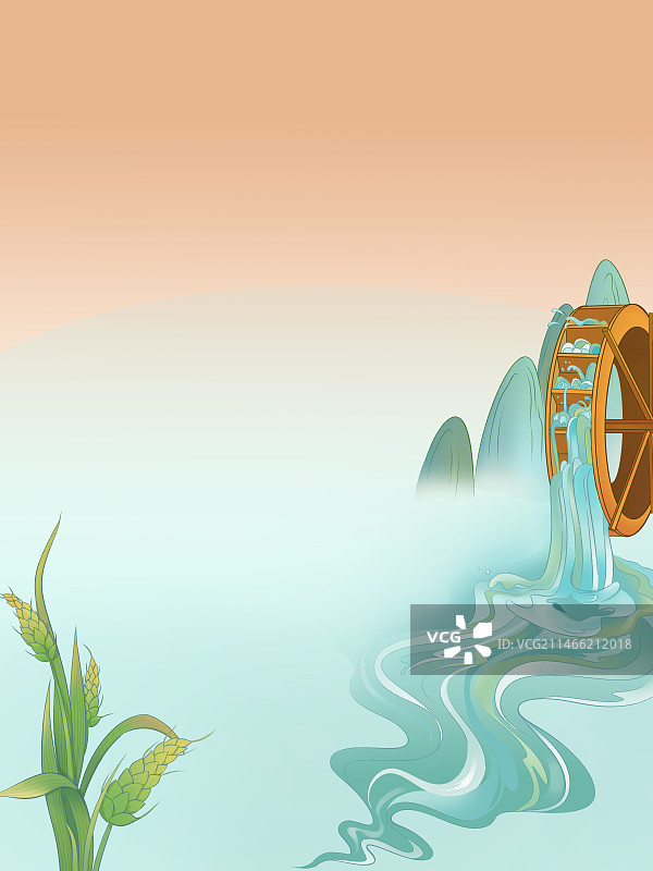 夏季水车背景图片素材