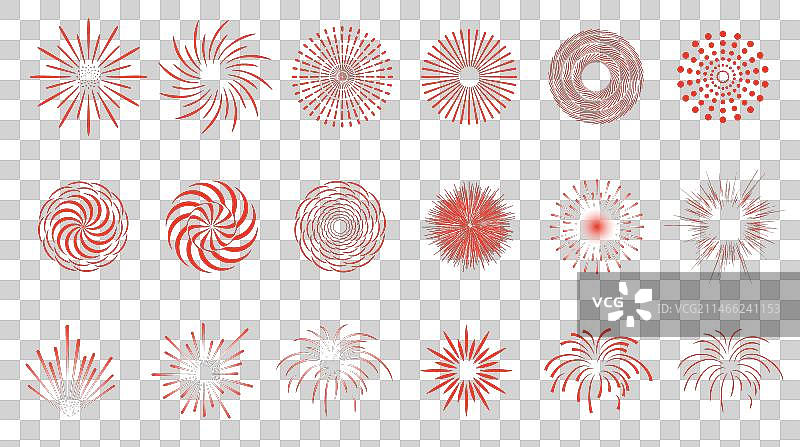 各种各样的烟花矢量图形插画图案图片素材