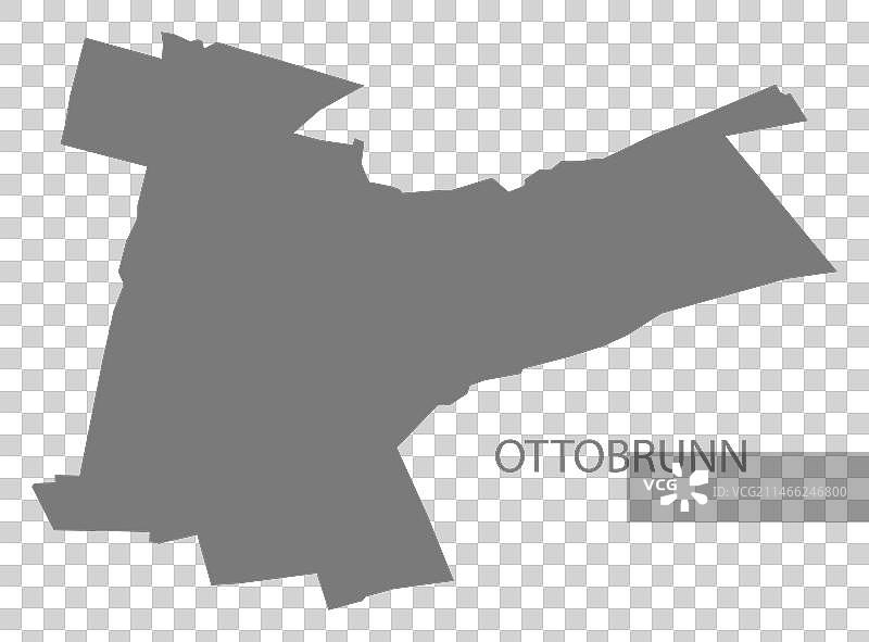奥托布伦德国城市地图灰色轮廓形状图片素材