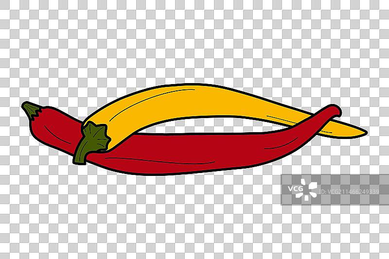 缠绕的红黄辣椒墨西哥风图片素材