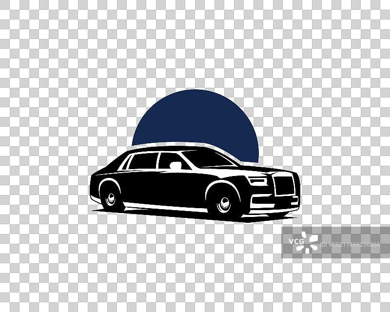 白色背景上的劳斯莱斯幻影图片素材