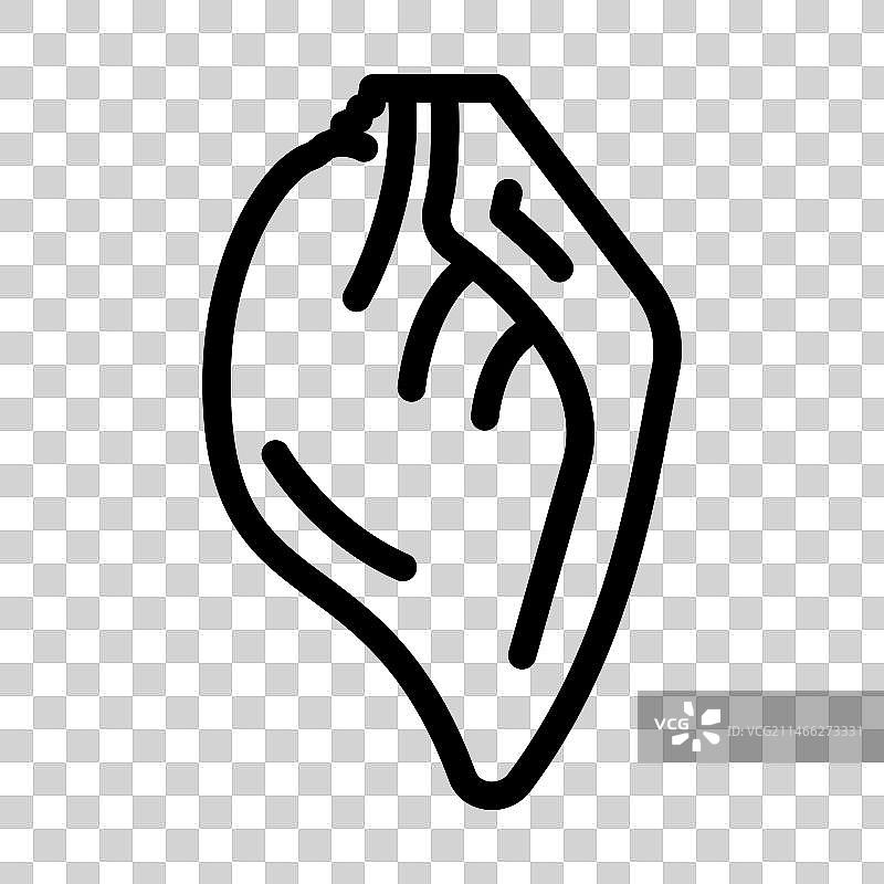 猪耳朵动物线条图标图片素材