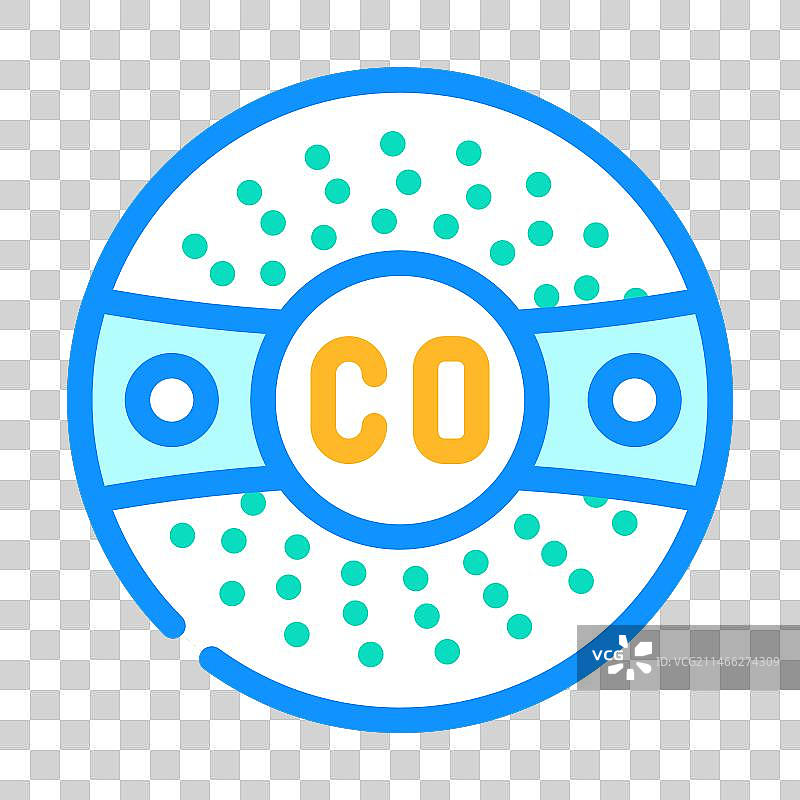 智能一氧化碳探测器彩色图标图片素材
