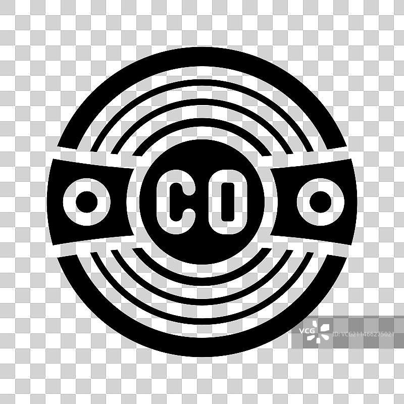 智能家居一氧化碳探测器字形图标图片素材