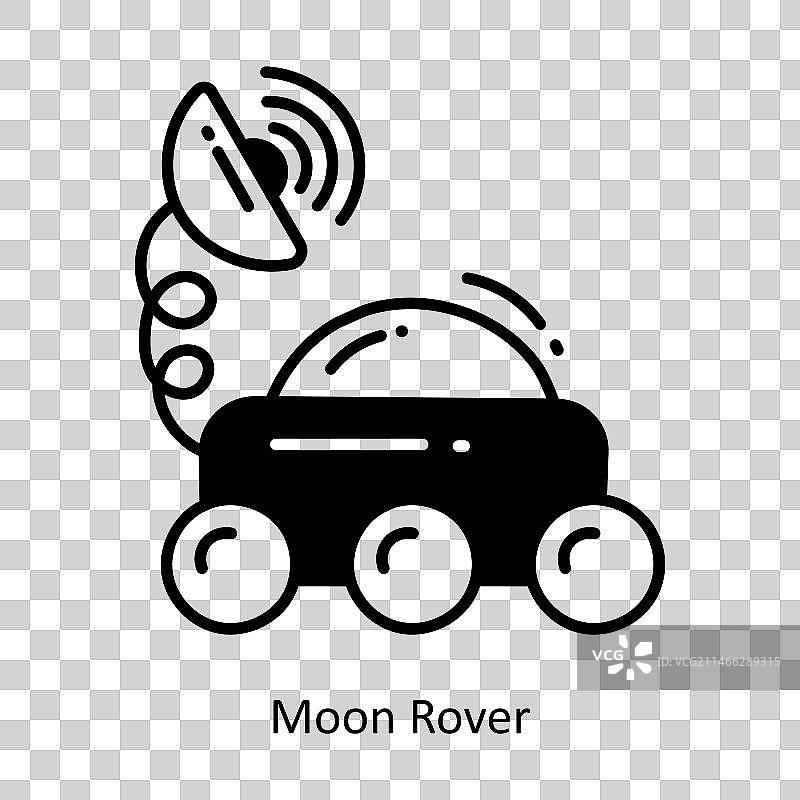 月球车涂鸦半实体图标设计图片素材