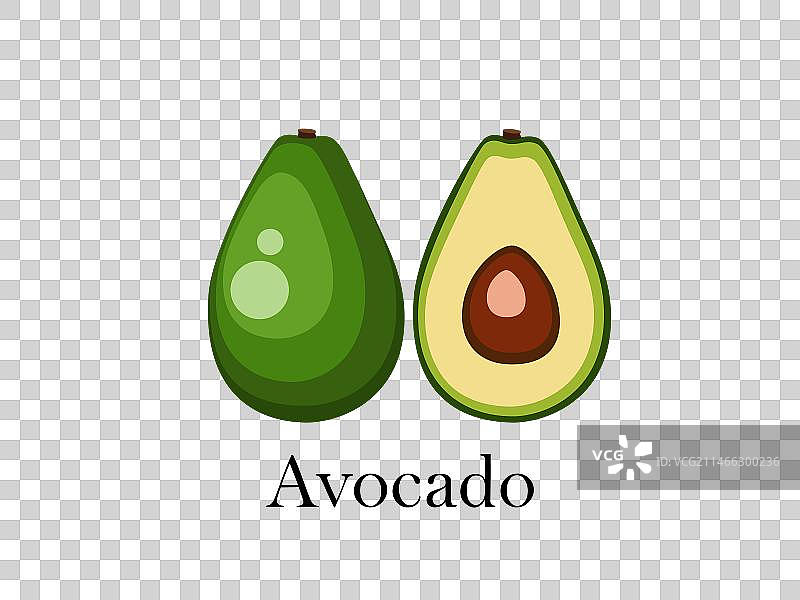 签名牛油果和切开的牛油果卡片图片素材