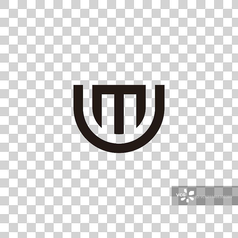 字母MU条纹线条几何标志图片素材