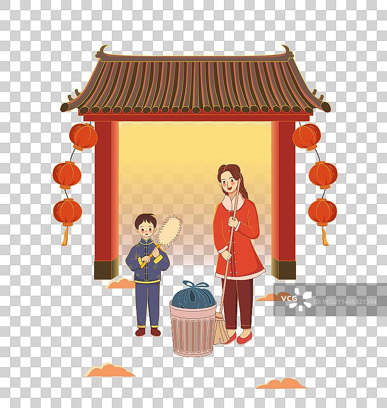 春节年俗送穷鬼元素图片素材
