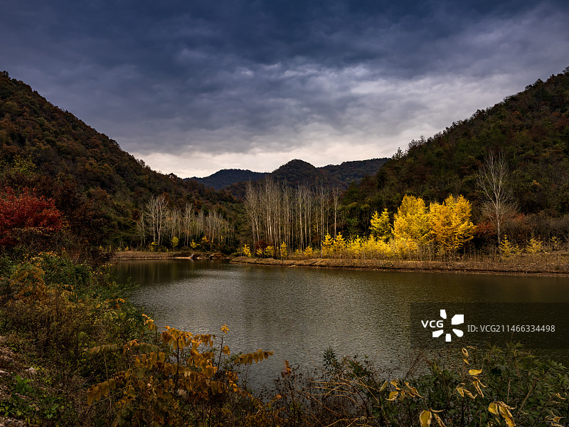 京山市深秋景色图片素材