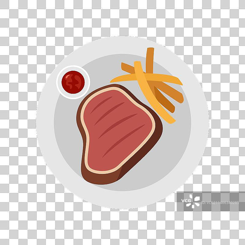 扁平风格的牛排图片素材