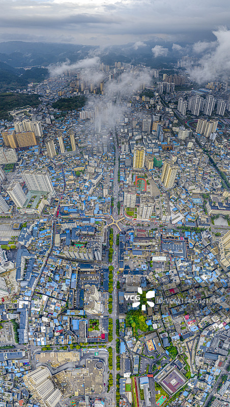 利川城市风光梦幻云雾图片素材