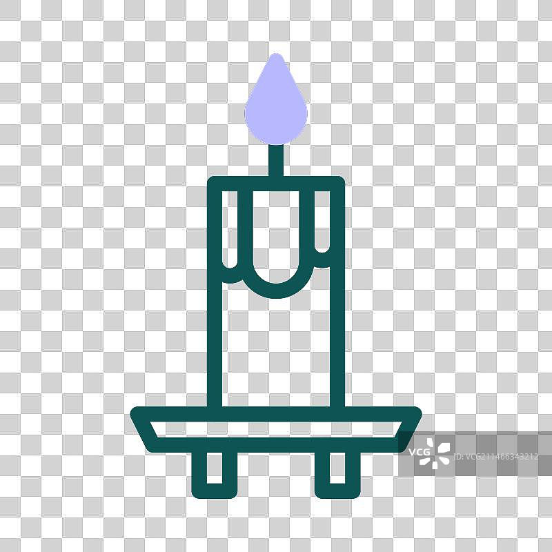 复活节绿色紫色双色蜡烛图标图片素材