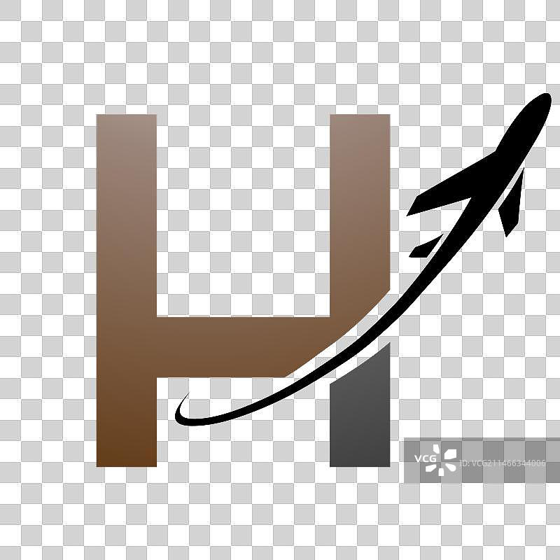 带有字母H图标的棕色和黑色大写字母图片素材
