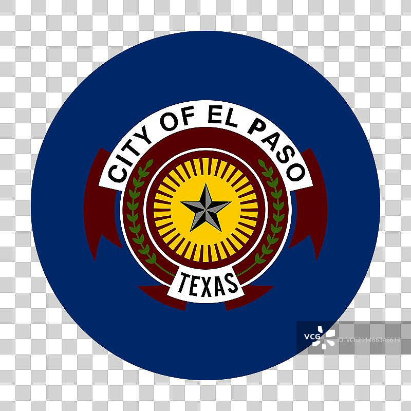 埃尔帕索城市旗帜圆形徽章图片素材