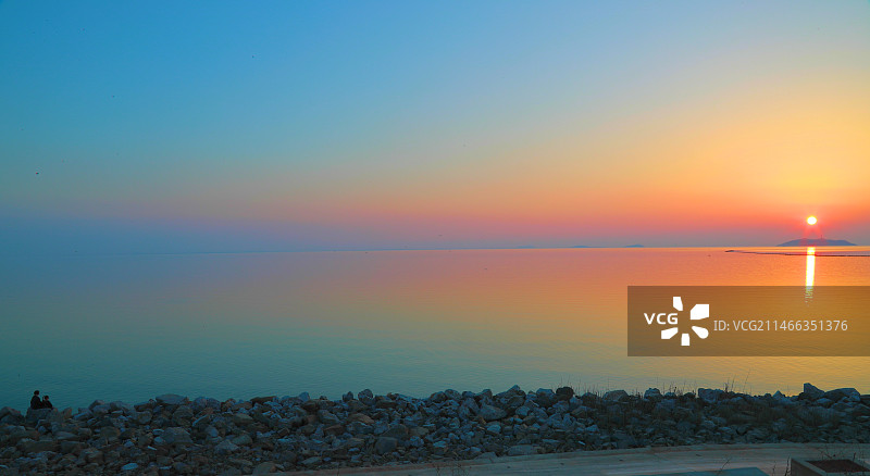巢湖姥山夕晕图片素材