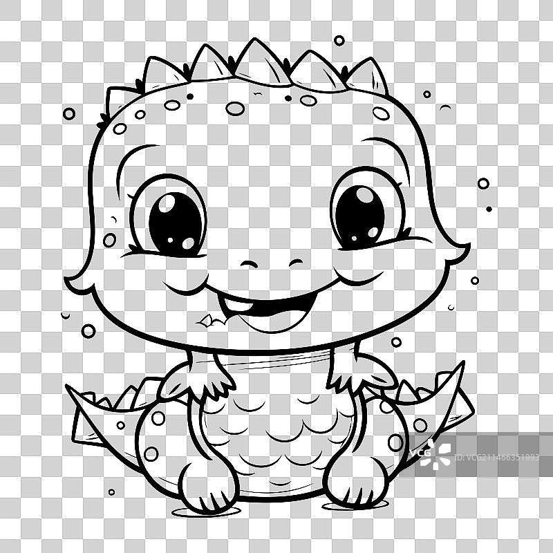 可爱的恐龙卡通吉祥物图片素材