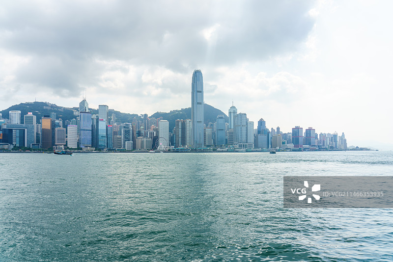 香港 维多利亚港和香港中环图片素材