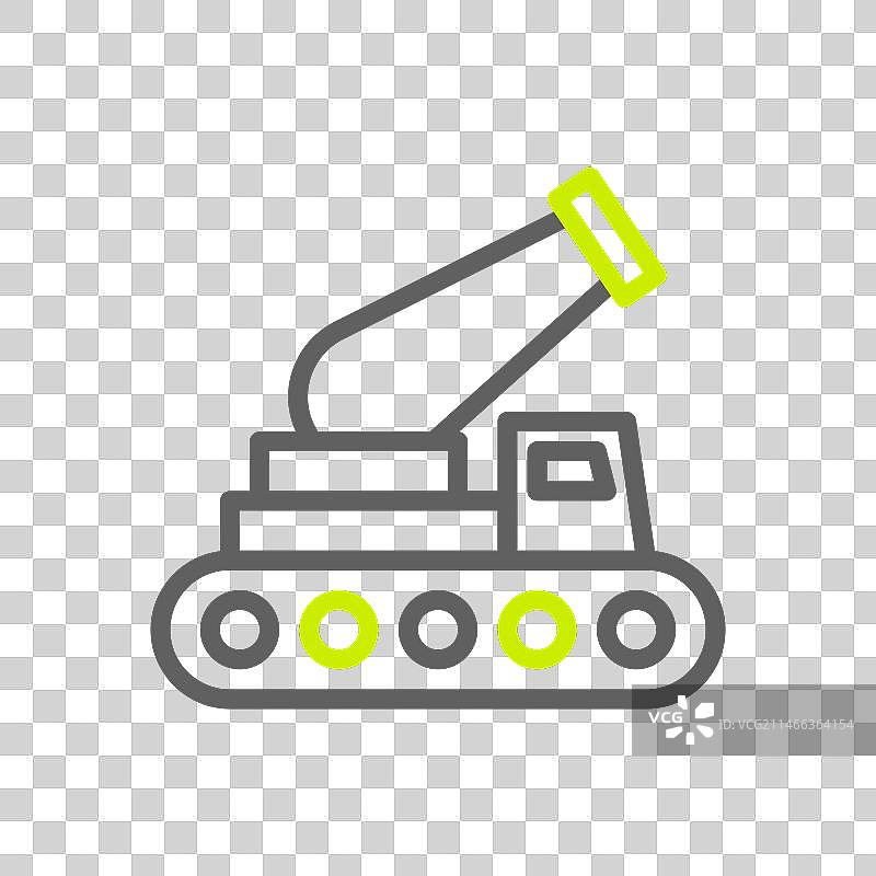 双色灰绿火炮图标图片素材