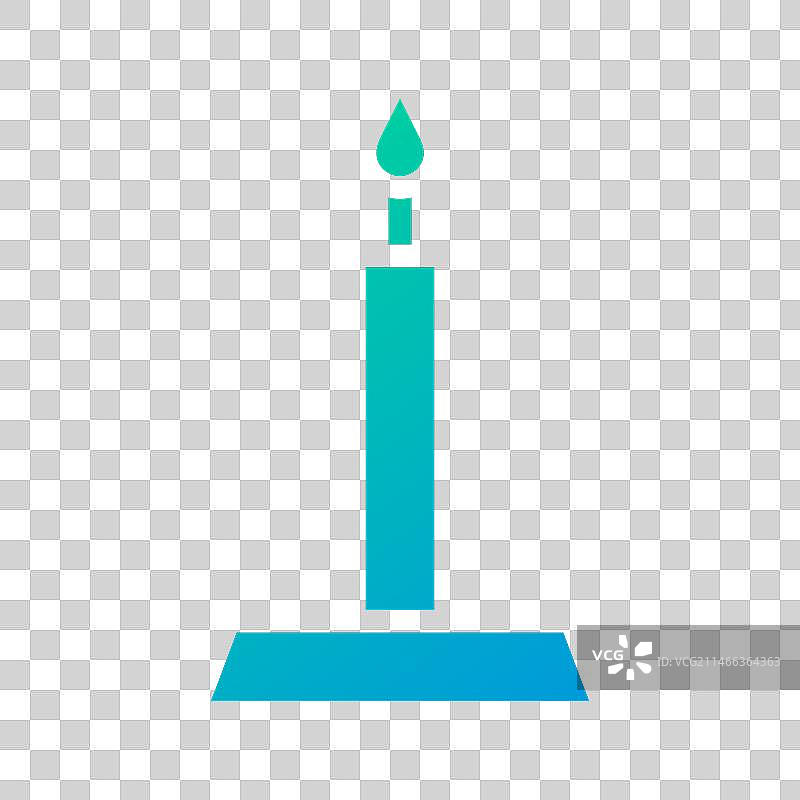 蜡烛图标，渐变绿蓝色图片素材