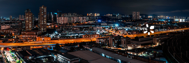 全景接片-官渡夜景图片素材