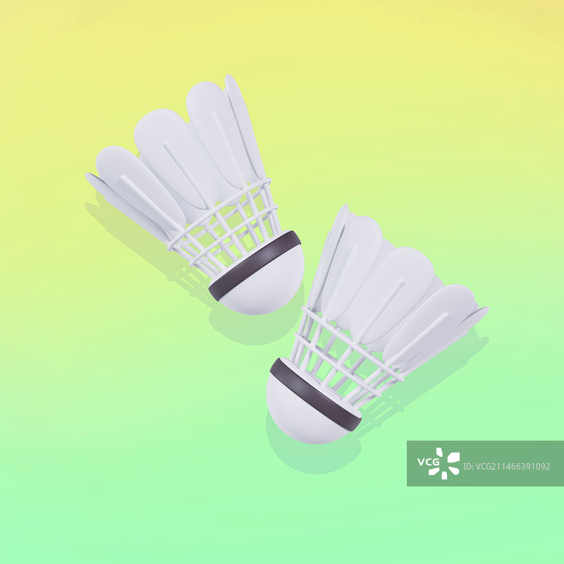 3D立体羽毛球体育用品运动元素插画图片素材