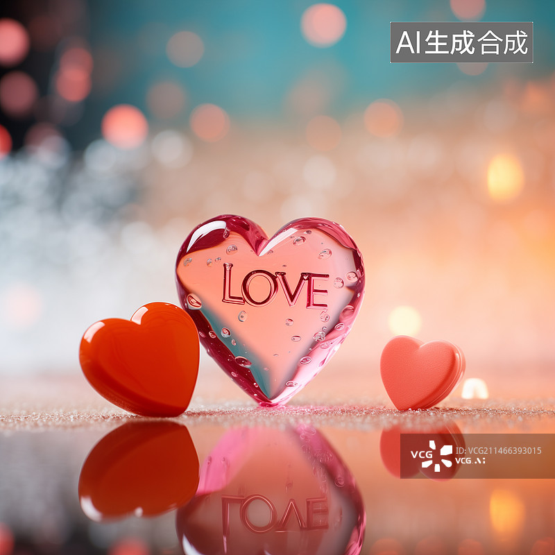 【AI数字艺术】爱，情人节，背景图，模板，海报，元素，爱情，桃心，LOVE,节日，粉红色，红色，电商，插图，摄影，图片素材