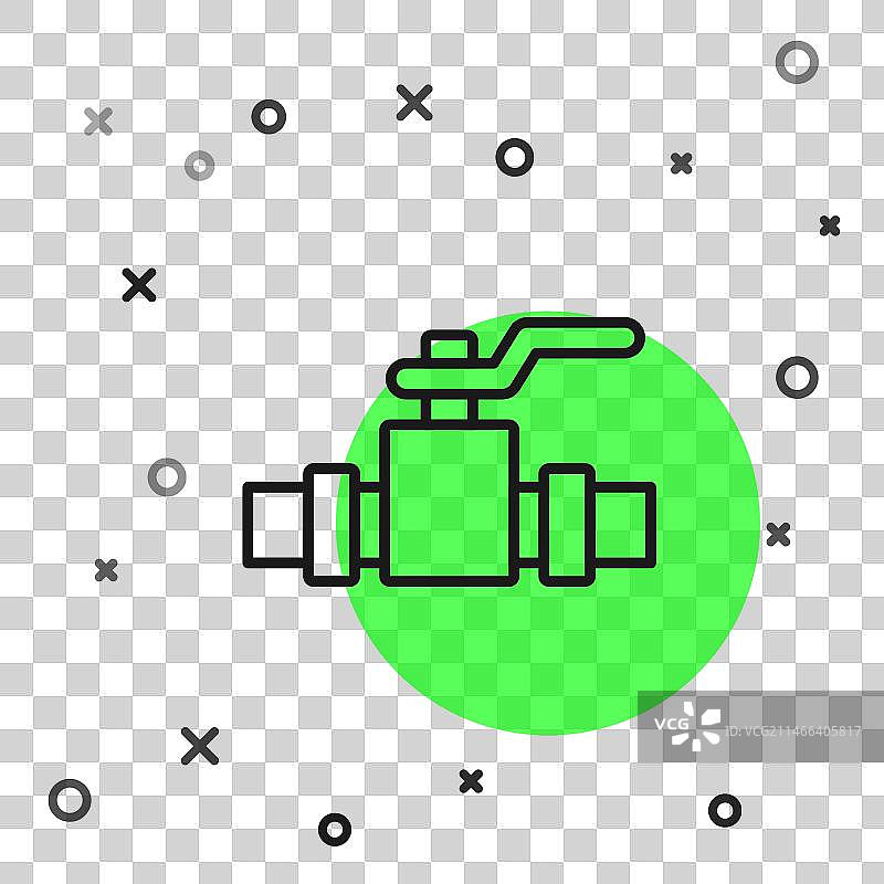 黑色线条工业金属管道和阀门图标图片素材