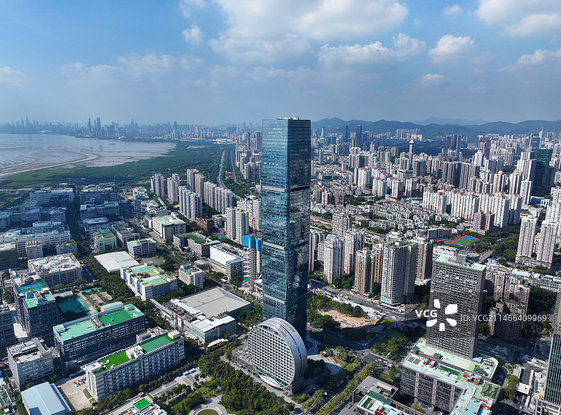 广东省深圳市福田保税区深圳深港河套合作区福田口岸航拍图片素材