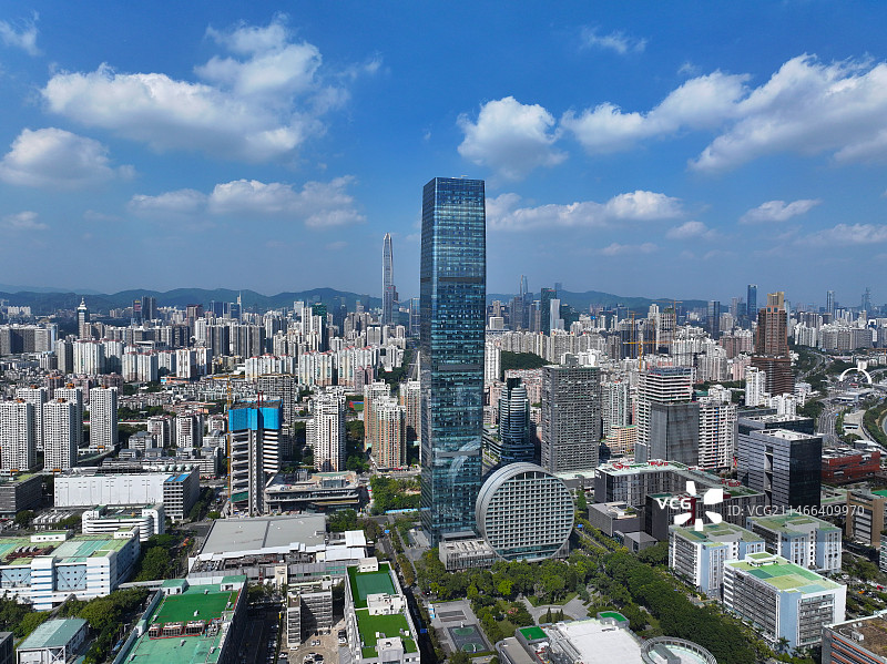 广东省深圳市福田保税区深圳深港河套合作区福田口岸航拍图片素材