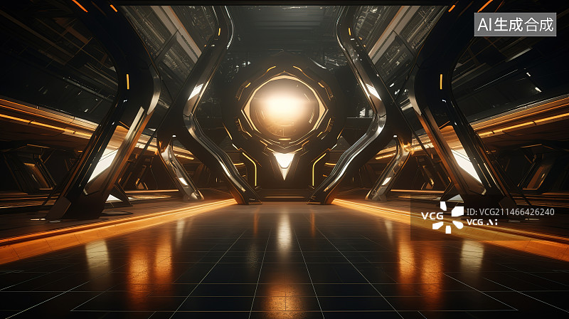 【AI数字艺术】现代建筑内部结构图片素材