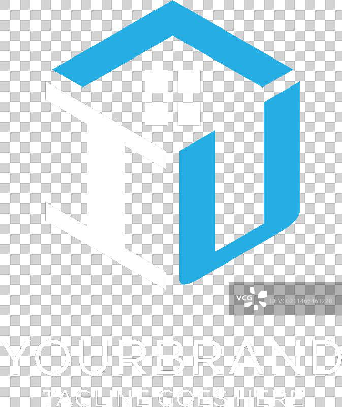 抽象房屋首字母logo IU单字母组合图片素材