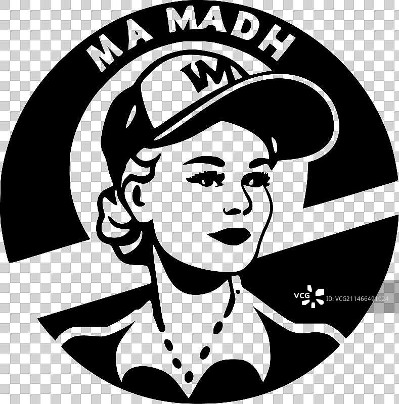 棒球妈妈简约扁平风标志图片素材