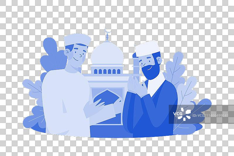 穆斯林男子在斋月期间忏悔罪过图片素材