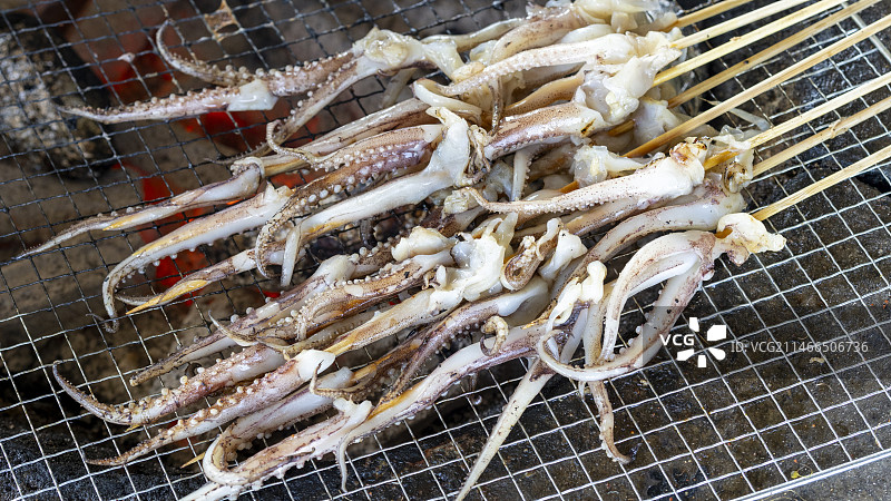 烧烤烤鱿鱼图片素材