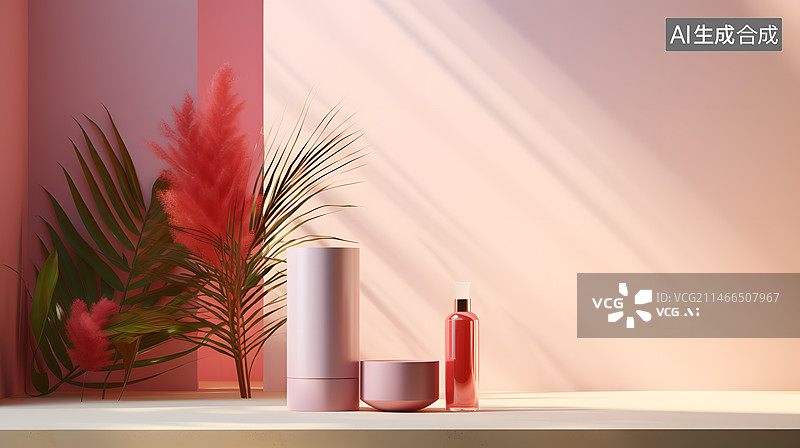 【AI数字艺术】莫兰迪美妆背景图片素材