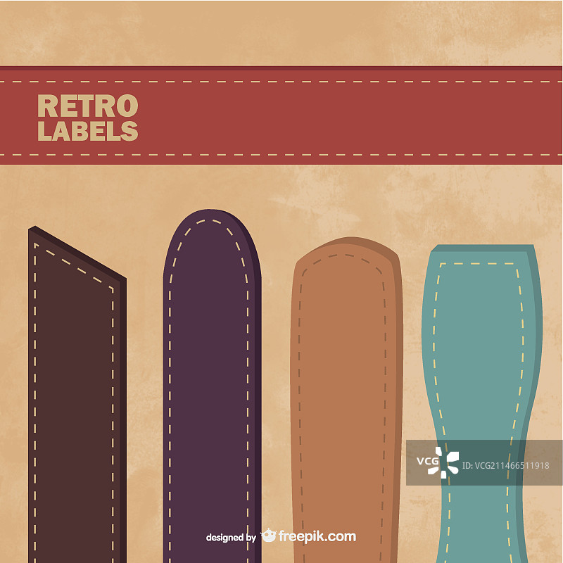 复古皮革标签套装图片素材
