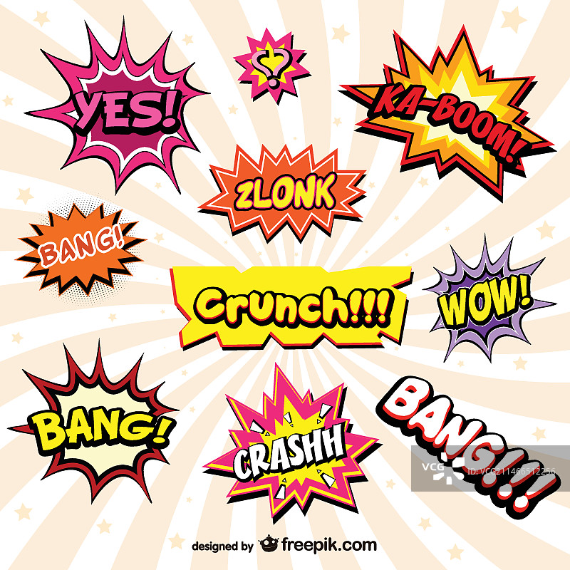 欢快的漫画拟声词图片素材