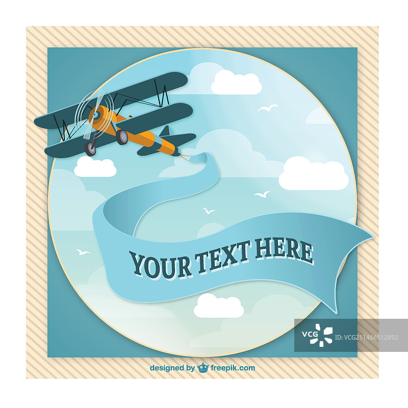 带信息的复古飞机图片素材