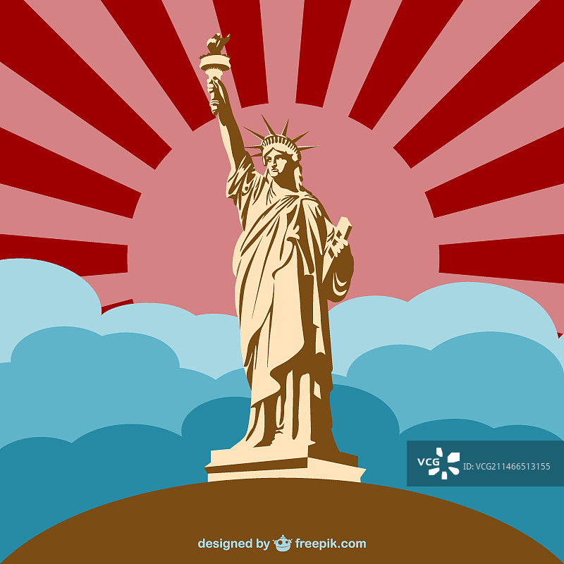 自由女神像纪念碑矢量图图片素材