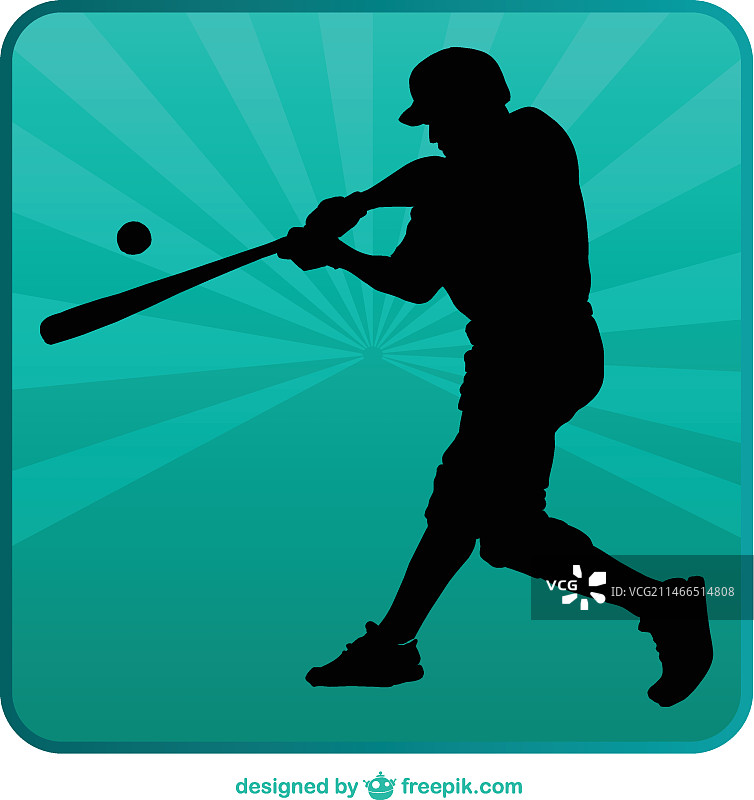 棒球运动剪影背景图片素材