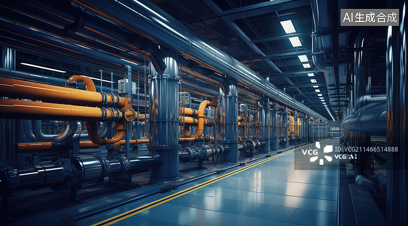 【AI数字艺术】工业管道传输图片素材