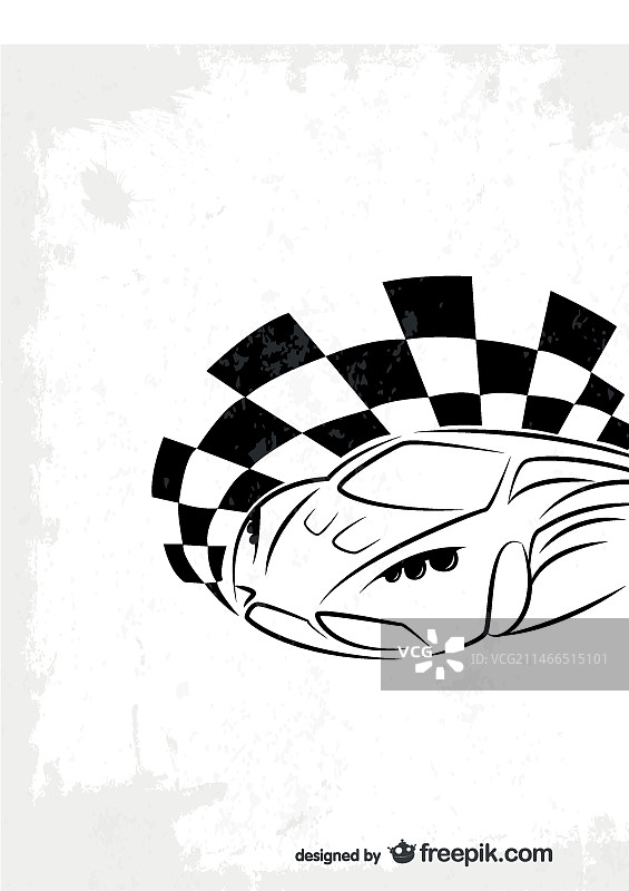 跑车与赛车旗帜标志图片素材